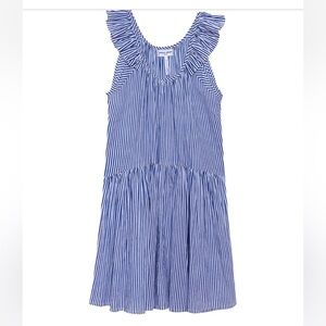 Apiece Apart Verder dress M, blue and white striped, cotton
